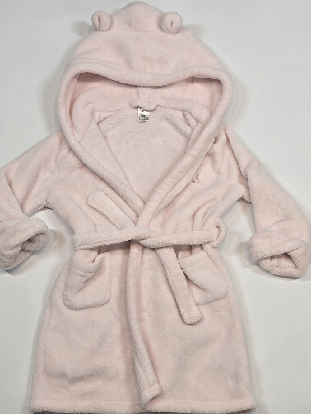 Baby Gap Brennan Bear Blush Pink Hooded Bathrobe